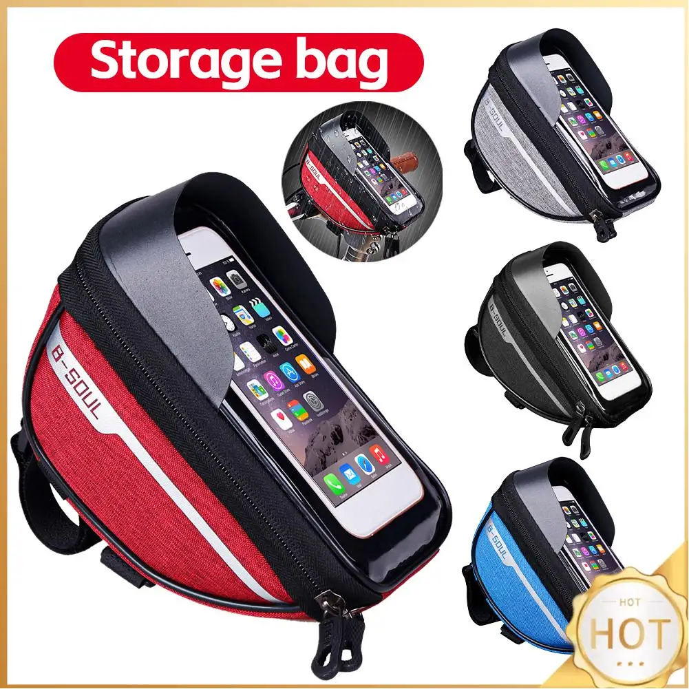 

Bicycle Front Frame Touch Screen Waterproof Phone Bag for MTB Top Tube Pannier