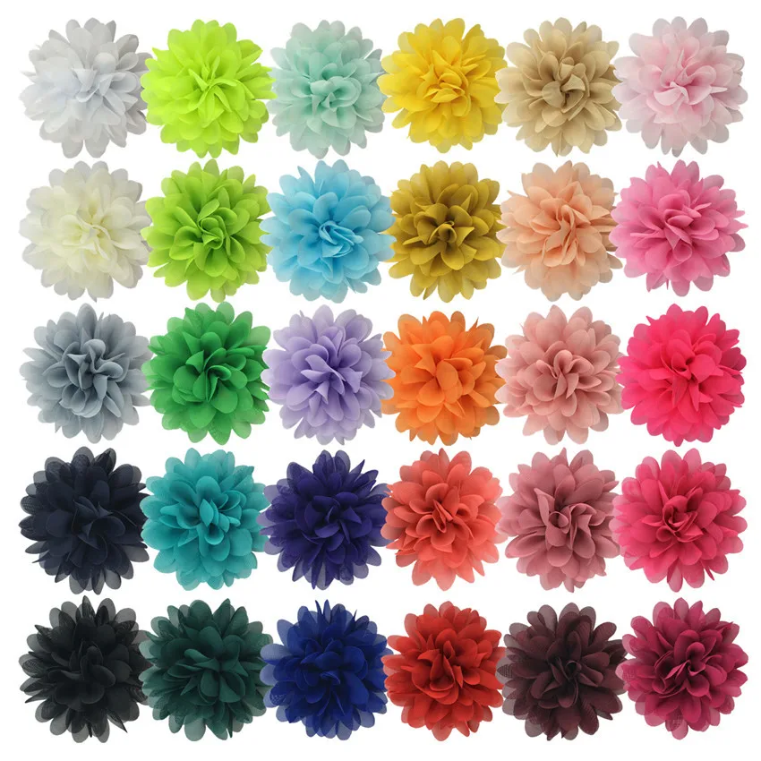 

300pcs Classic Big Chiffon Flower Accessories Fabric Handmade Rolled Flower 10cm High-grade Head Flower Shoes Hat
