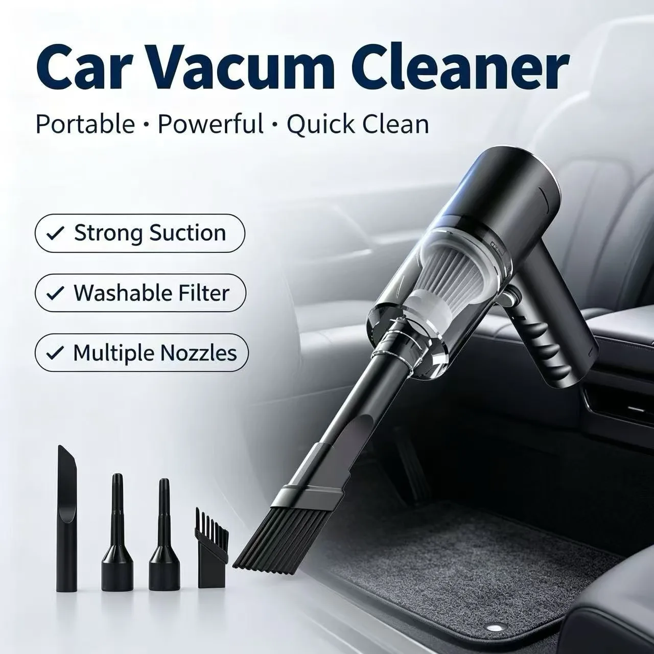 Portable Small Wireless Car Vacuum Cleaner with Suction And Blowing Function for Home And Vehicle Use