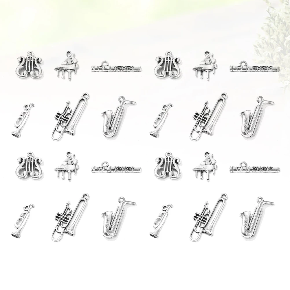 

2 set Vintage Alloy Pendant DIY Necklace Beads Charms Instrument Shape Design Silver Color Jewelry Making Supplies