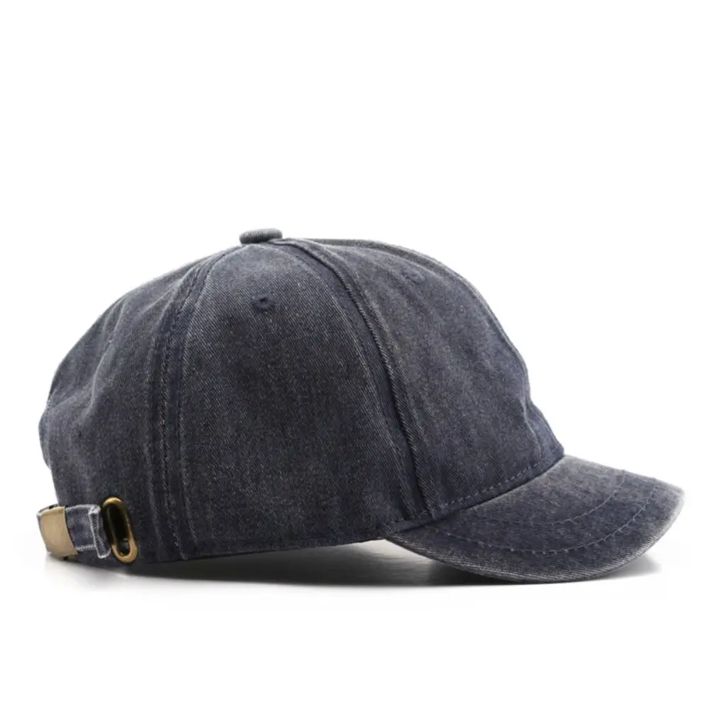 Short brim Baseball Cap Fashion Adjustable Solid Color Peaked Cap Washed Cotton Bucket Panama Cap Summer