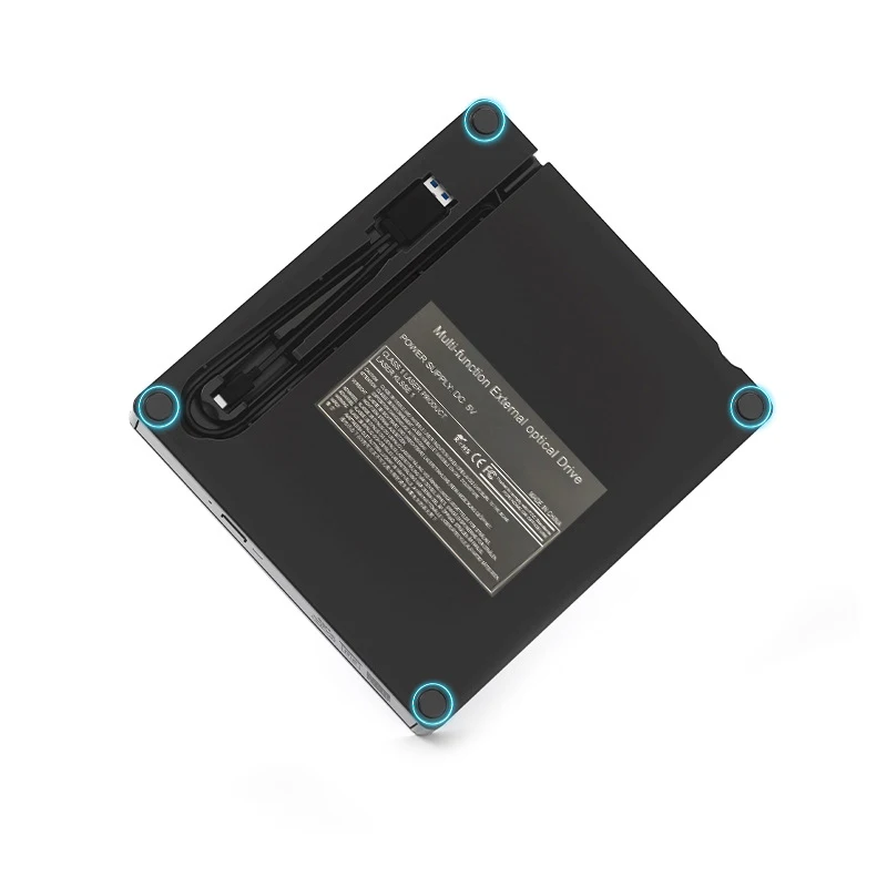 Brand-new USB 3.0 Type-C External Blu-ray Drive with SD/TF Card Slot, 7-in-1 Support for CD/DVD/VCD Reading and Writing, Compati