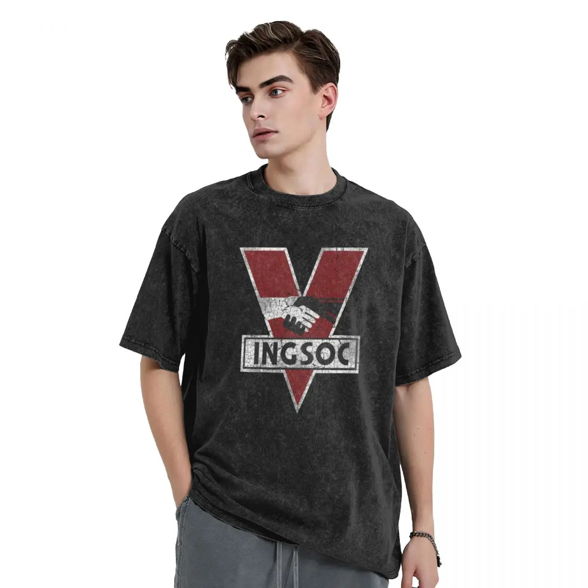 INGSOC T-Shirt aesthetic clothes hippie clothes tees animal prinfor boys vintage t shirt men