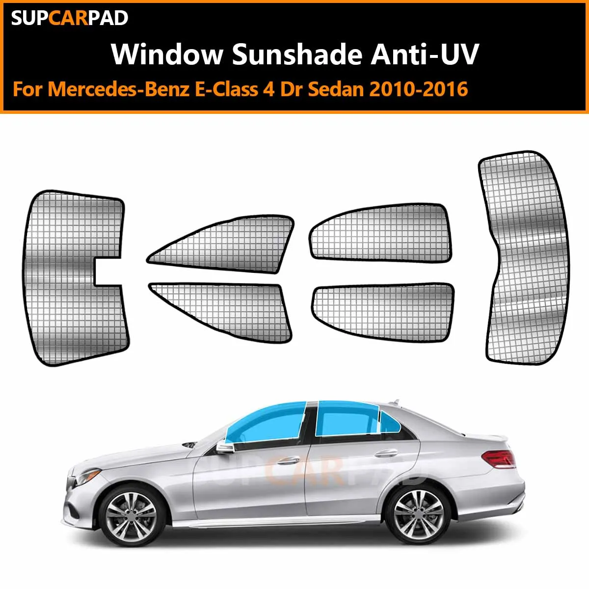 

For Mercedes-Benz E-Class 4 Dr Sedan 2010-2016 Custom Car Window Sunshade Anti-UV Car Sun Window Visors Sunshade Covers Accessor