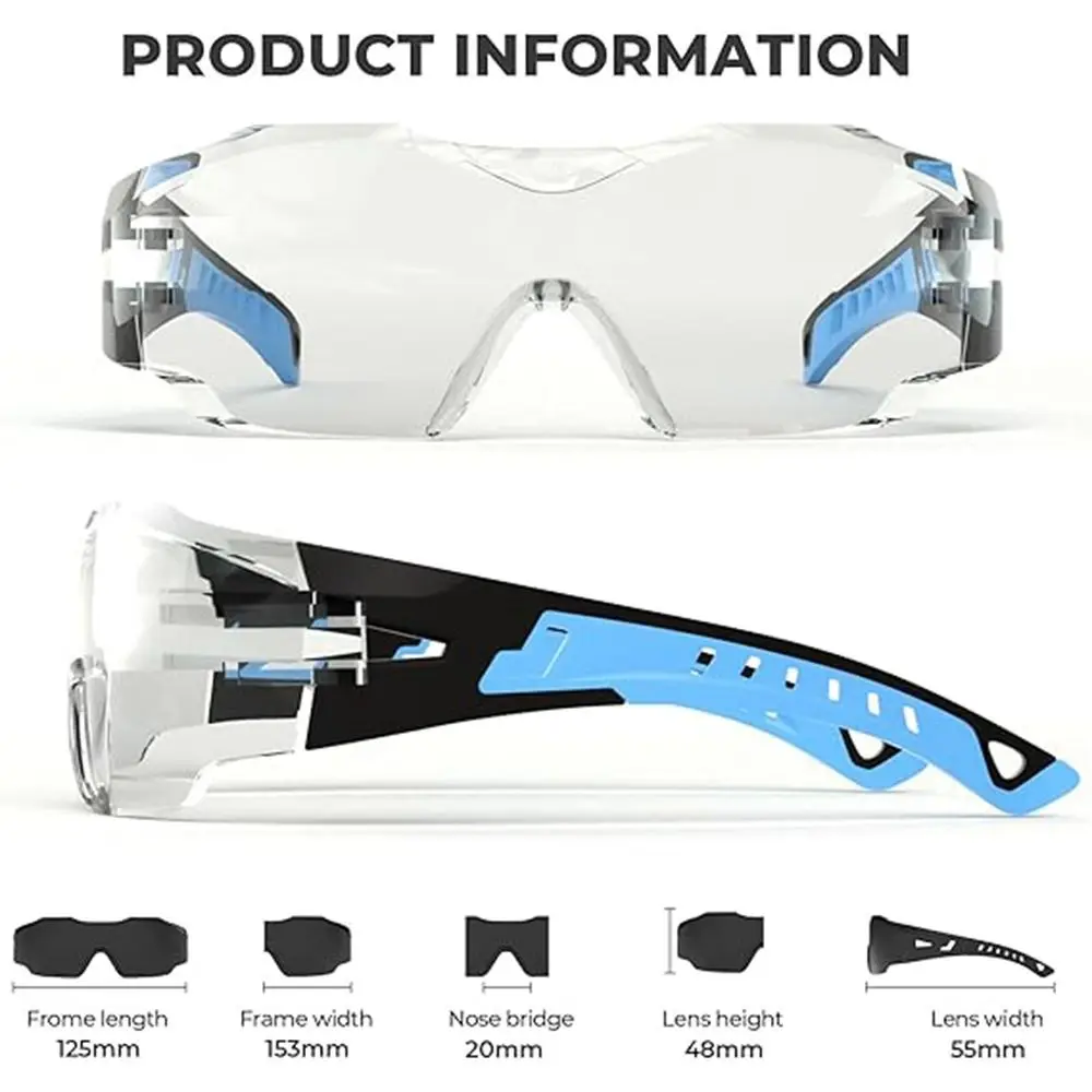 

Anti Fog Safety Glasses Wind Proof Scratch Resistant Cycling Goggles Lightweight UV Protection Protective Eyewear Unisex