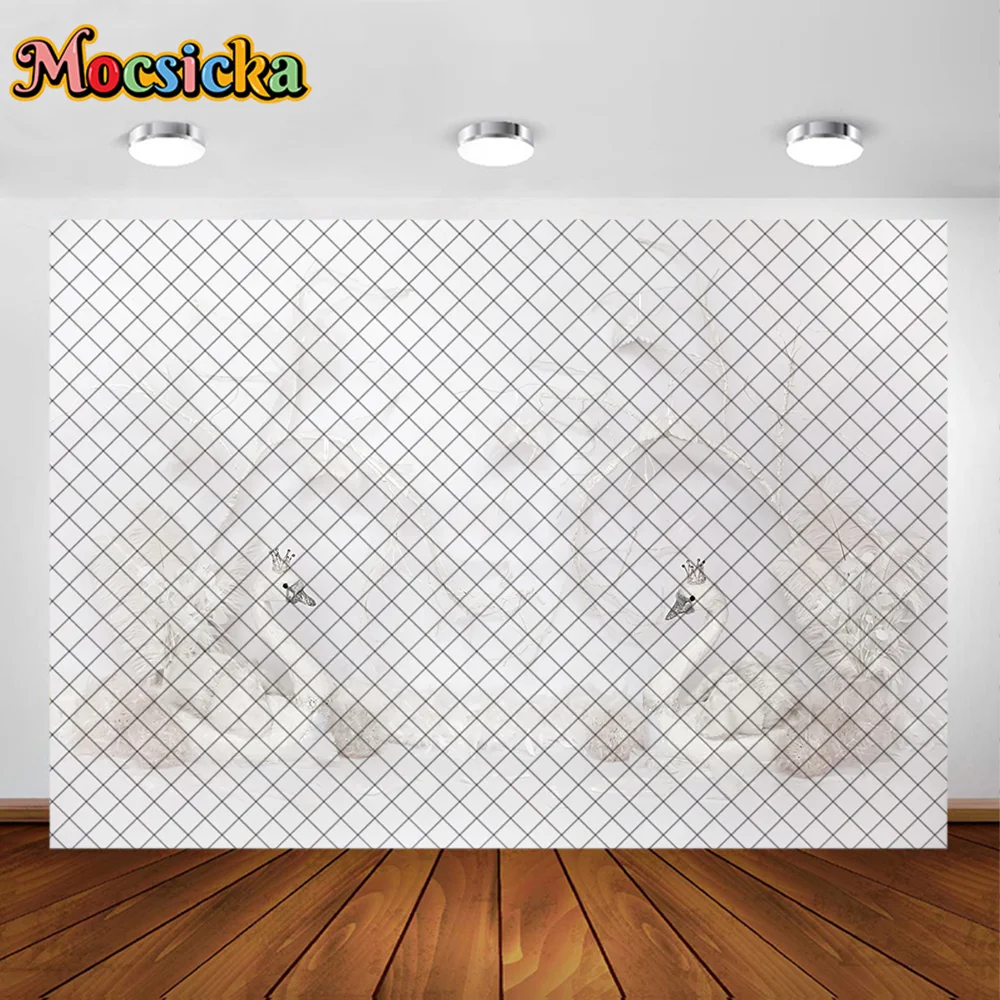 Mocsicka Photography Backdrop Cute Duck Arch Balloon Decoration Boys Girls Birthday Party Portrait Backgrounds For Photographs