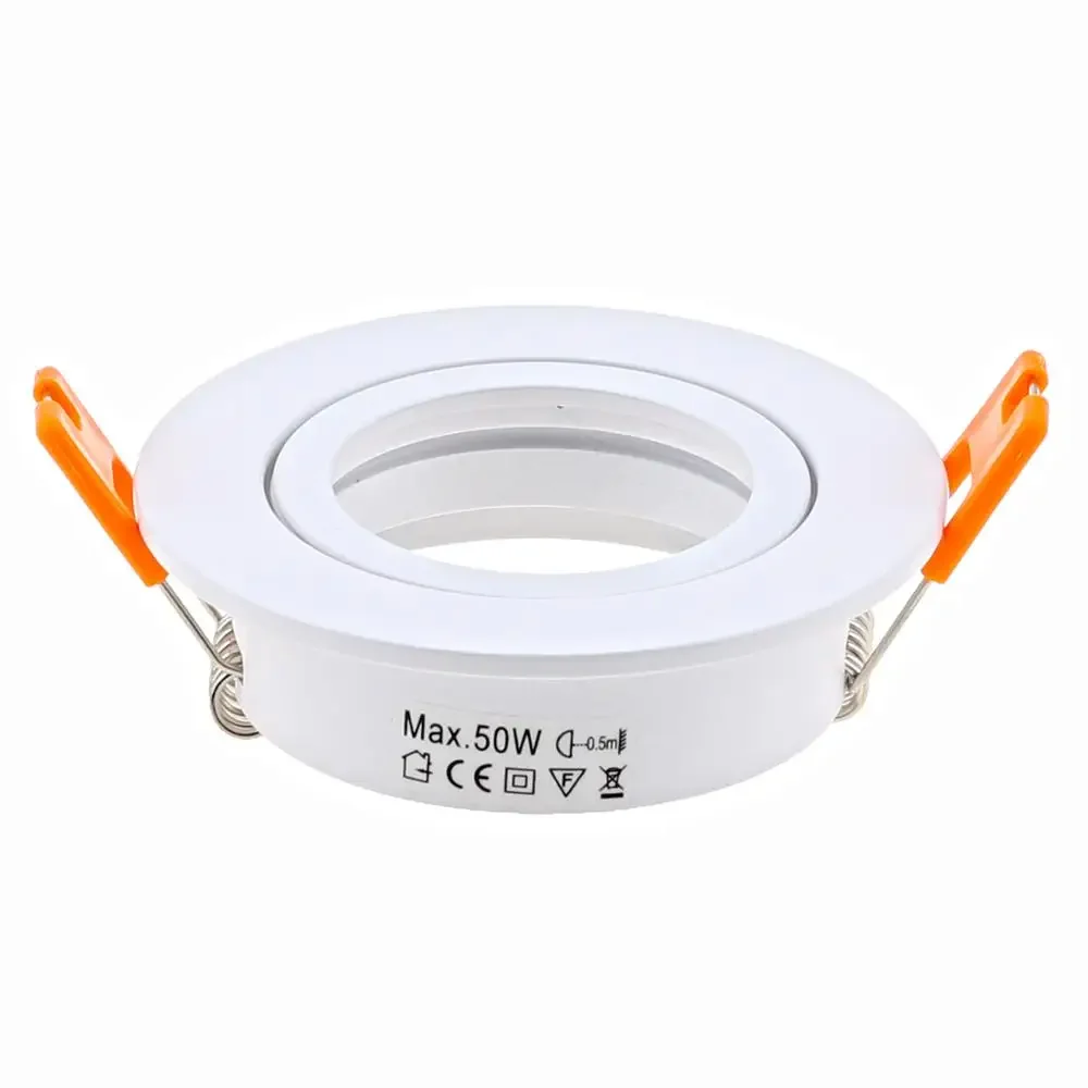 Aluminum Round White LED Downlight Led Spot Light Frame Holders MR16 GU10 GU5.3 Lamp Fittings Led Ceiling Downlight Fixture