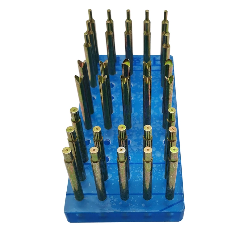 34PCS High Precision Gem Dopsticks Set Diameter 6MM Length 65MM Gemstone Dop Stick with Storage Box Stone Faceting Grinding Tool