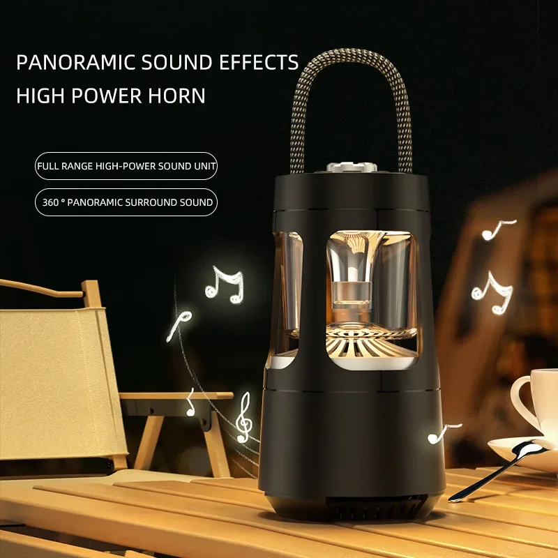 Portable Outdoor Camping Bluetooth Speaker Tent Light Multi Functional Wireless HIFI Stereo Surround 4000mAh Rechargeable Audio