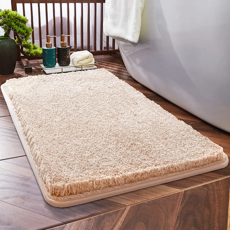 High-hair Bath Mats Absorbent Bathroom Mat Toilet Door Non-slip Foot Pad Bathroom Tub Shower Mat Floor Carpets Entrance Decor