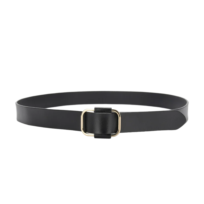 

Women's genuine leather square buckle belt, decorative jeans belt, simple and versatile waist belt