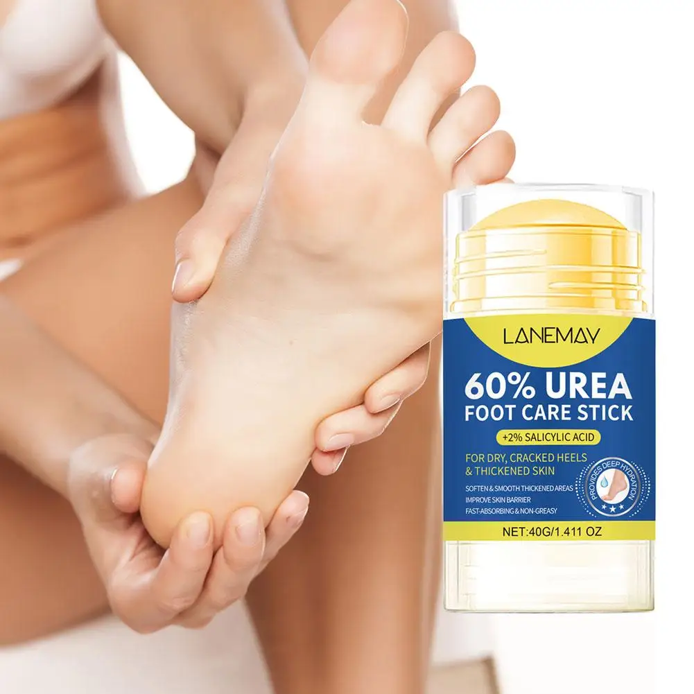 Barra para el cuidado de los pies con 60% de urea y 2% de ácido salicílico para talones secos y agrietados, reparación intensiva, removedor de callos, 40g, cuidado de la piel de los pies, 1/3 unidades