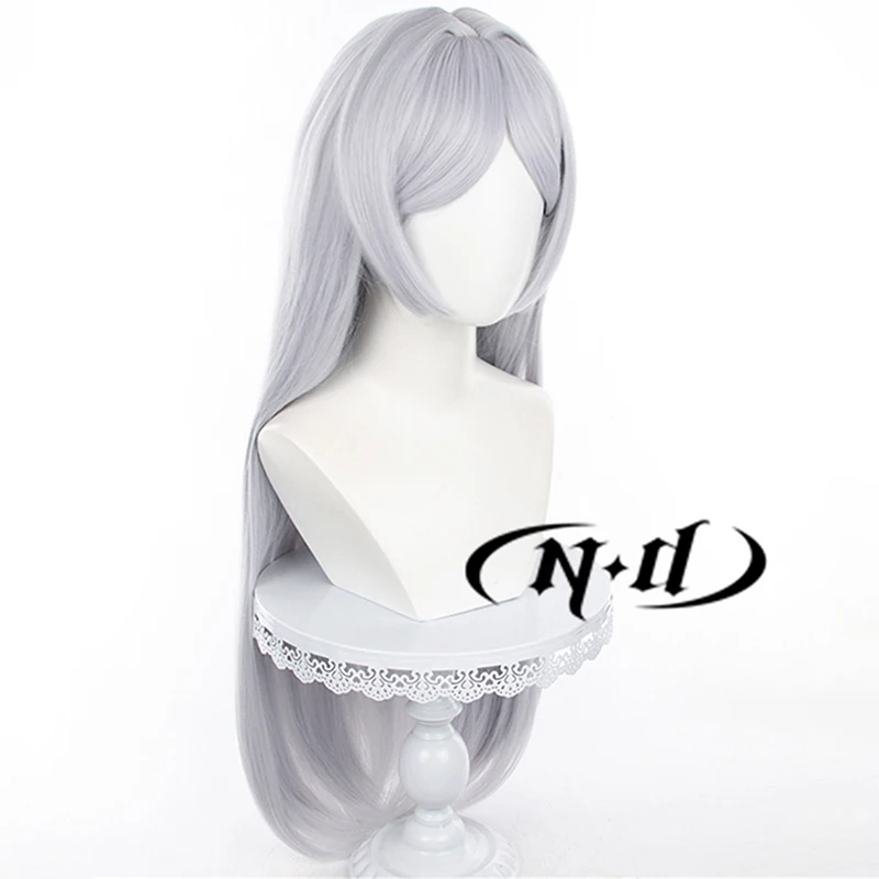 ND Frieren 코스프레 가발, 애니메이션 Frieren: Beyond Journey's End 코스프레, 긴 머리 가발, 만화 콘 코서, 할로윈 파티 합성