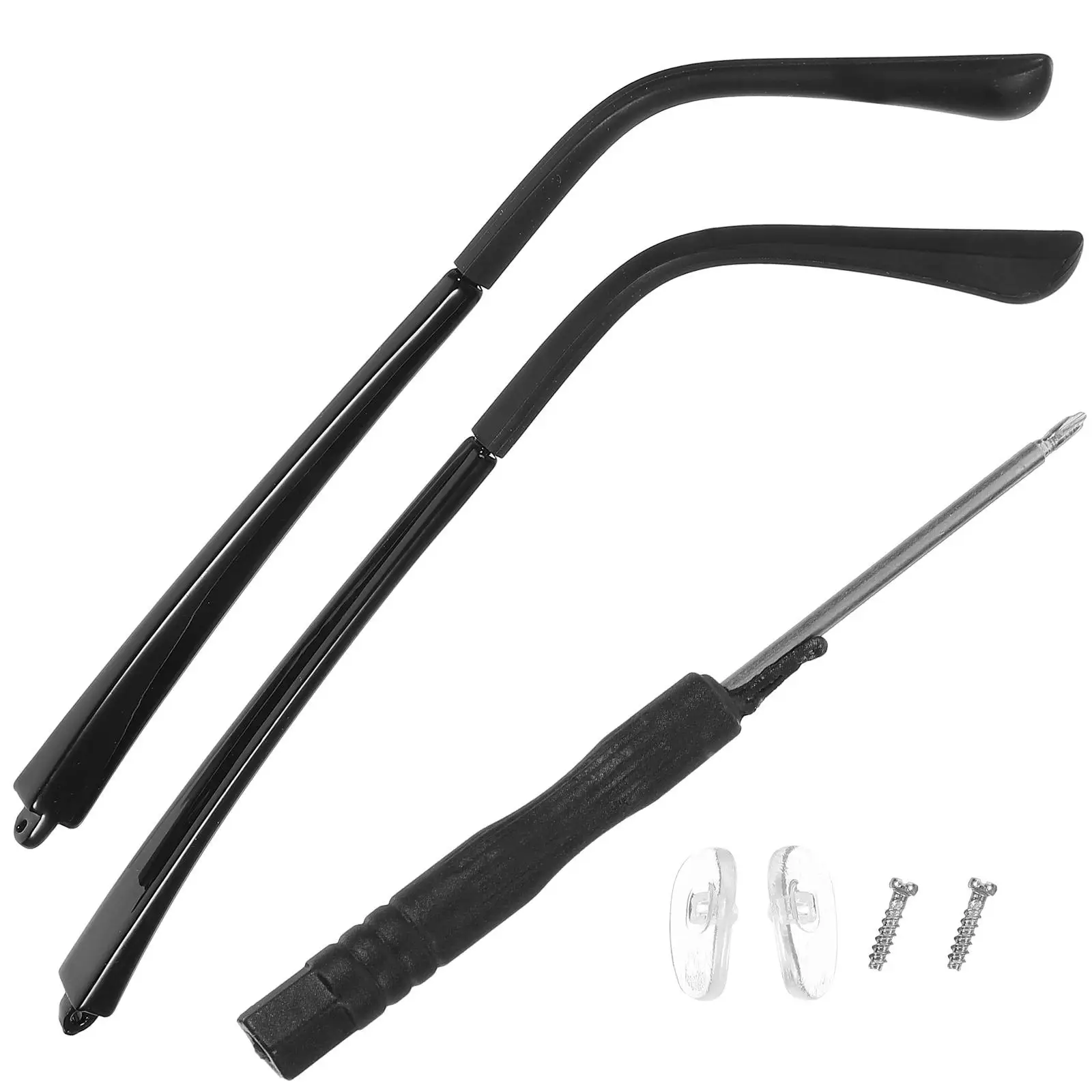 

2 Pairs Eyeglass Leg Bracket Replacement Parts for Glasses Repair Kit Nonslip Design Temple Arms Legs Black