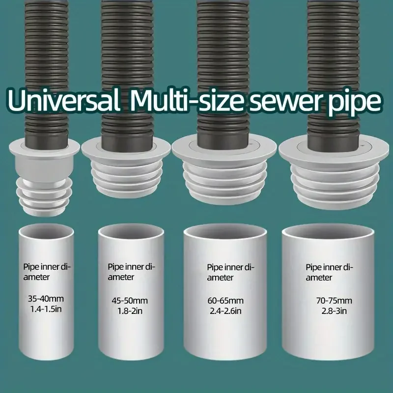 1PC Anti-backflow Odor Prevention Device For Sewer Pipes Kitchen Sinks Washing Machines Silicone Sealing Ring Drain Plug