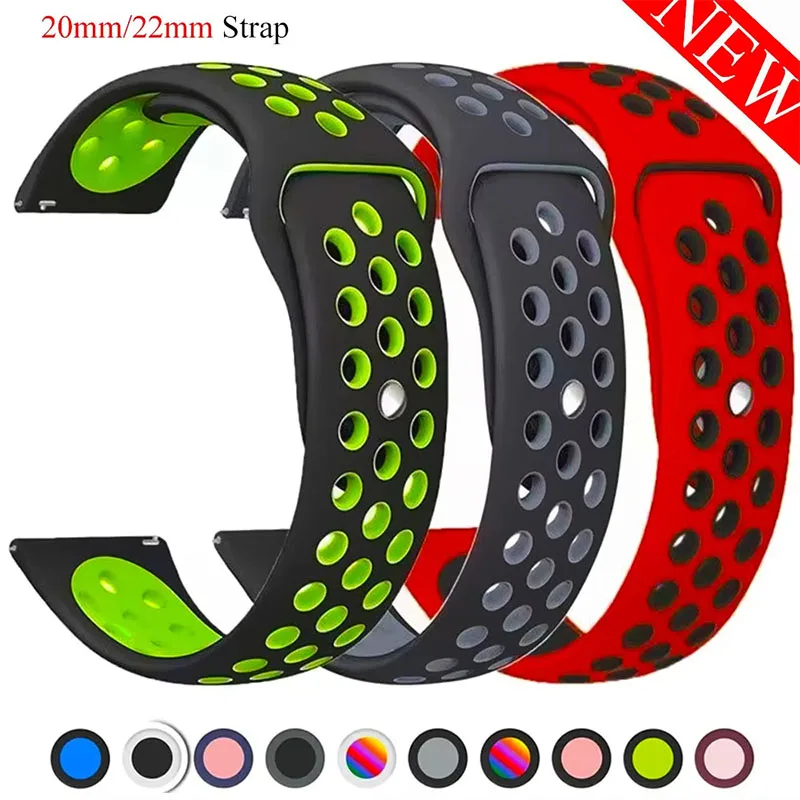 20 مللي متر/22 مللي متر فخر حزام ل Amazfit GTS 4-3-2e Mini/GTR 4-3-Pro-2 47 مللي متر/GTR 2e/ستراتوس 2/3 حزام (استيك) ساعة الرياضة سوار bip-U-S-lite