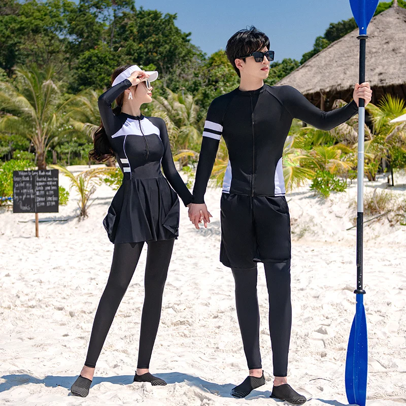 Wisuwore Korean Diving Suit Female Couple Long Sleeved Jellyfish Swimsuit Split Sun Protection Pants Snorkeling Set Slimming Off