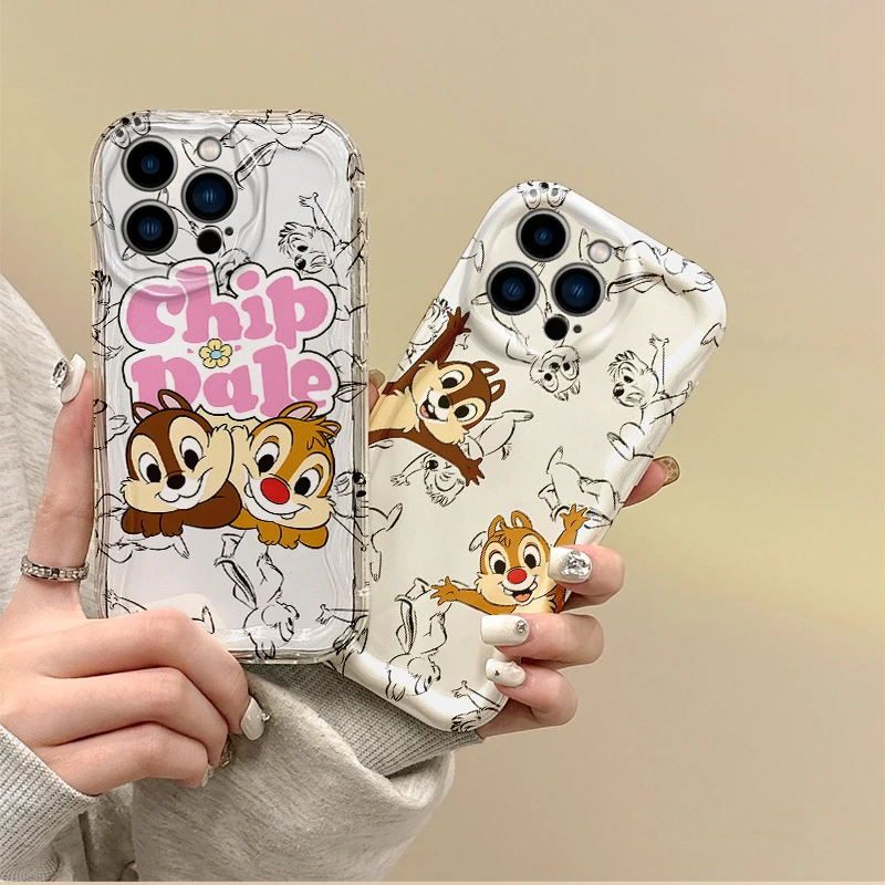 

New Disney Chip Dale Cartoon Phone Case For iPhone 16 Pro Max Case 15 14 13 12 11 8 7 Pro X XR XS Max Silicone Transparent Cover