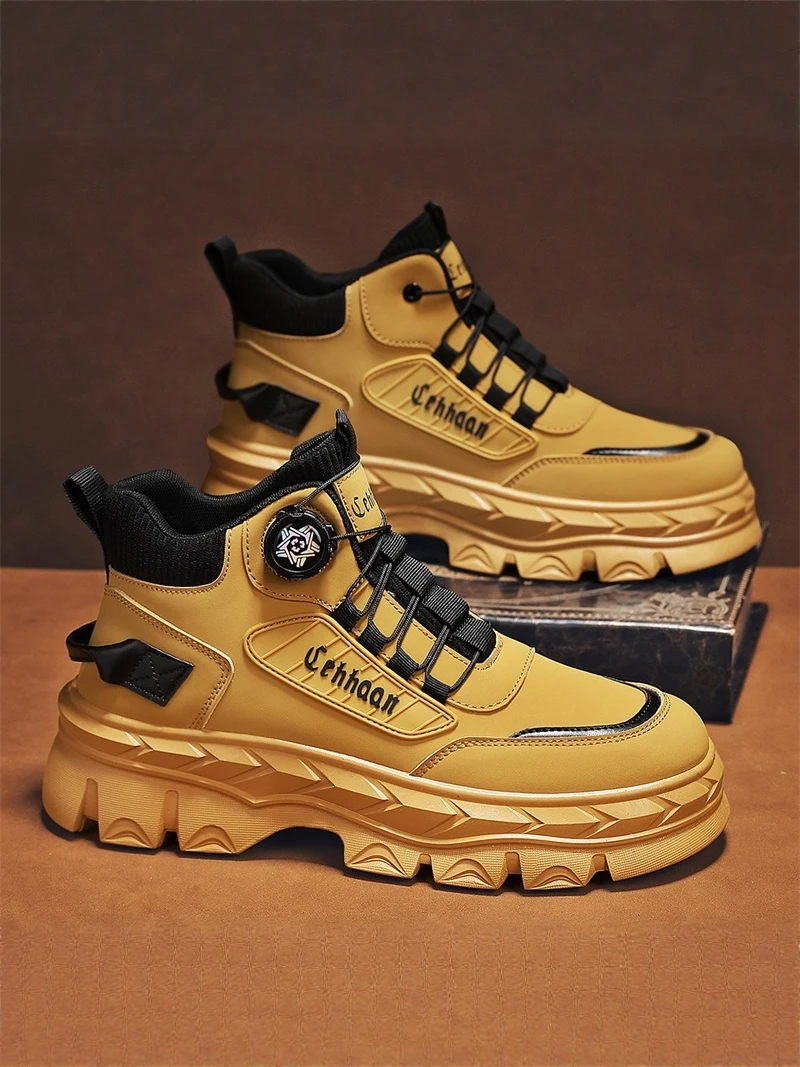 

Men's High-Top Boots Waterproof Anti-Slip Outdoor Climbing oes Vintage American Briti Sle Thi Bot Heighteni...