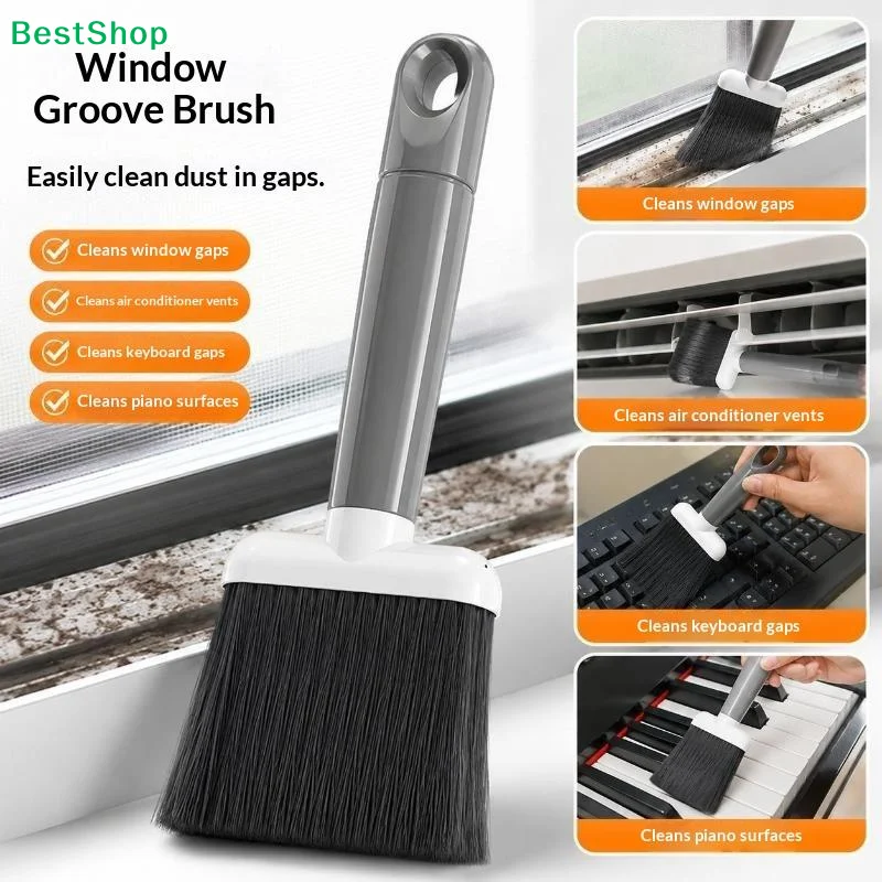 〔Y〕Handheld Window Groove Brush, Multi Function Gap Dust Cleaning Brush for Keyboard, Air Vent, Piano Home Cleaning