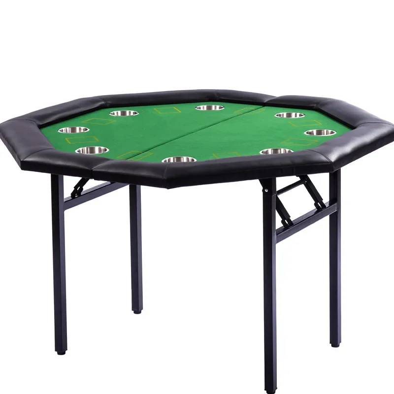 

Octagonal folding, eight-person poker table Texas Hold'em table