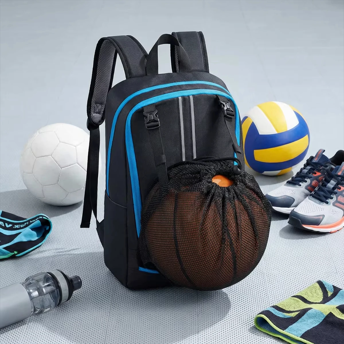 Picture 6: New Sport Basketball Backpack Coach Bag Large Capacity Zipper Storage Backpack Travel Outdoor Gym Hiking Durable Outdoor Bag