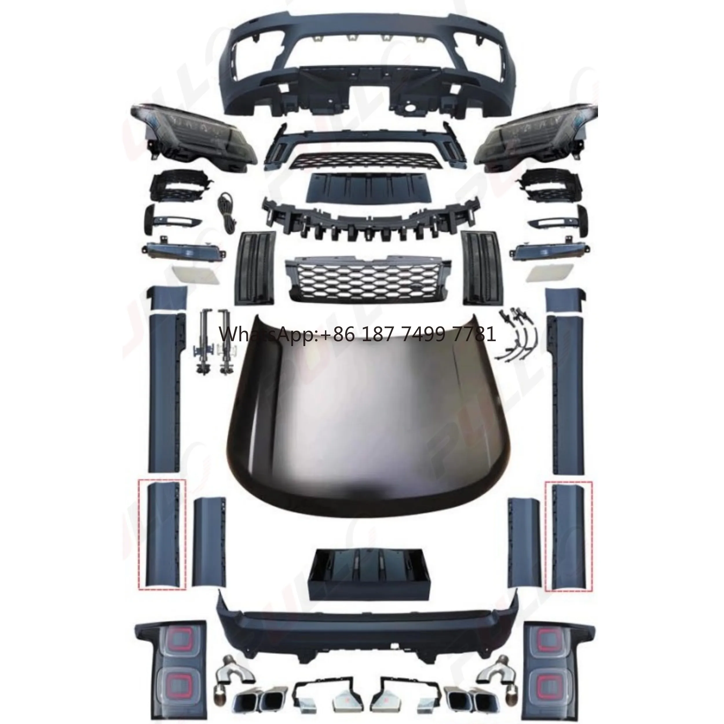 

Комплект кузова автомобильного бампера для . Range Rover Vogue 13-17 Обновление до стиля 18-20 SVO, с автоматическими лампами, крыльями