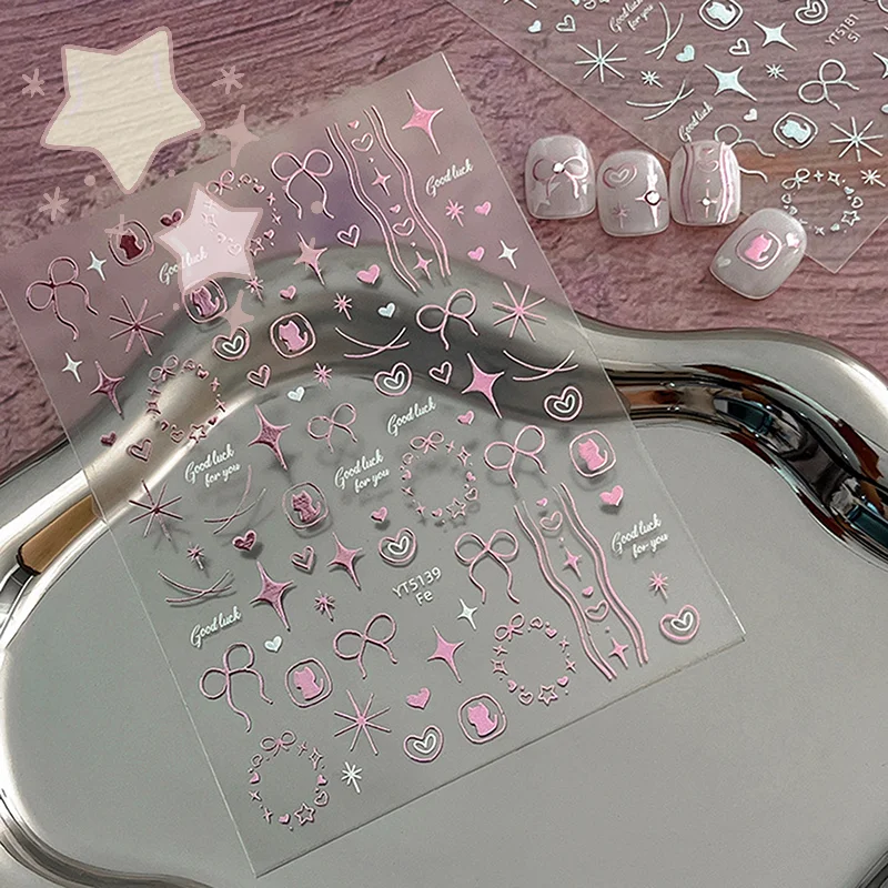 1 foglio di fiocchi adesivi per unghie carino dolce cuore cane autoadesivo decalcomanie per unghie manicure fai da te per donne ragazze arte