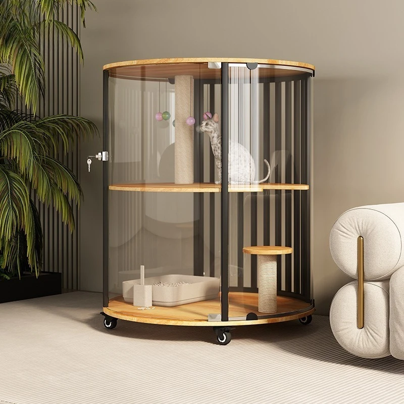 Small cylindrical cat villa 360 panoramic view four floors can move the cat house cat house