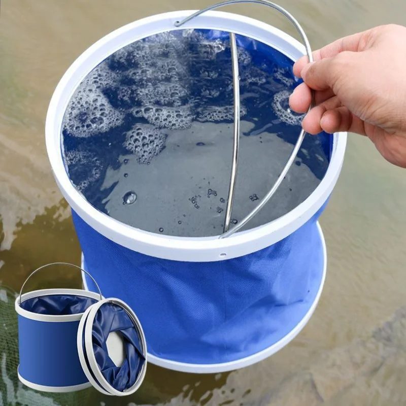 Folding Bucket Portable Outdoor Travel Foldable Water Bucket Bowl Sink Washing Bag Car Wash Container Multifunction Camping Tool