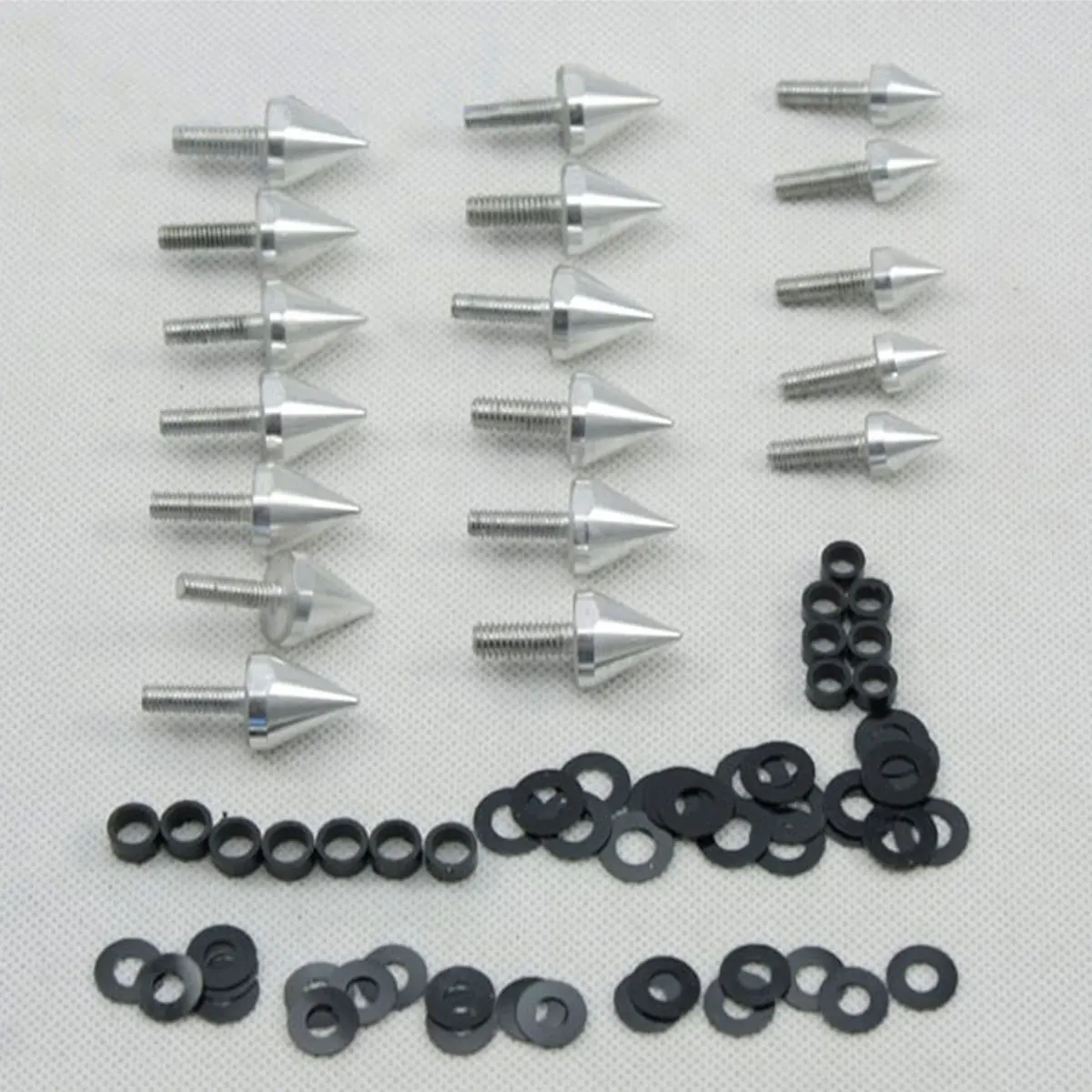 مجموعة مسامير ربط للدراجات النارية مناسبة لـ Kawasaki Ninja ZX 10R 2004 ZX10R 2005 ملحقات ألومنيوم أسود/فضي