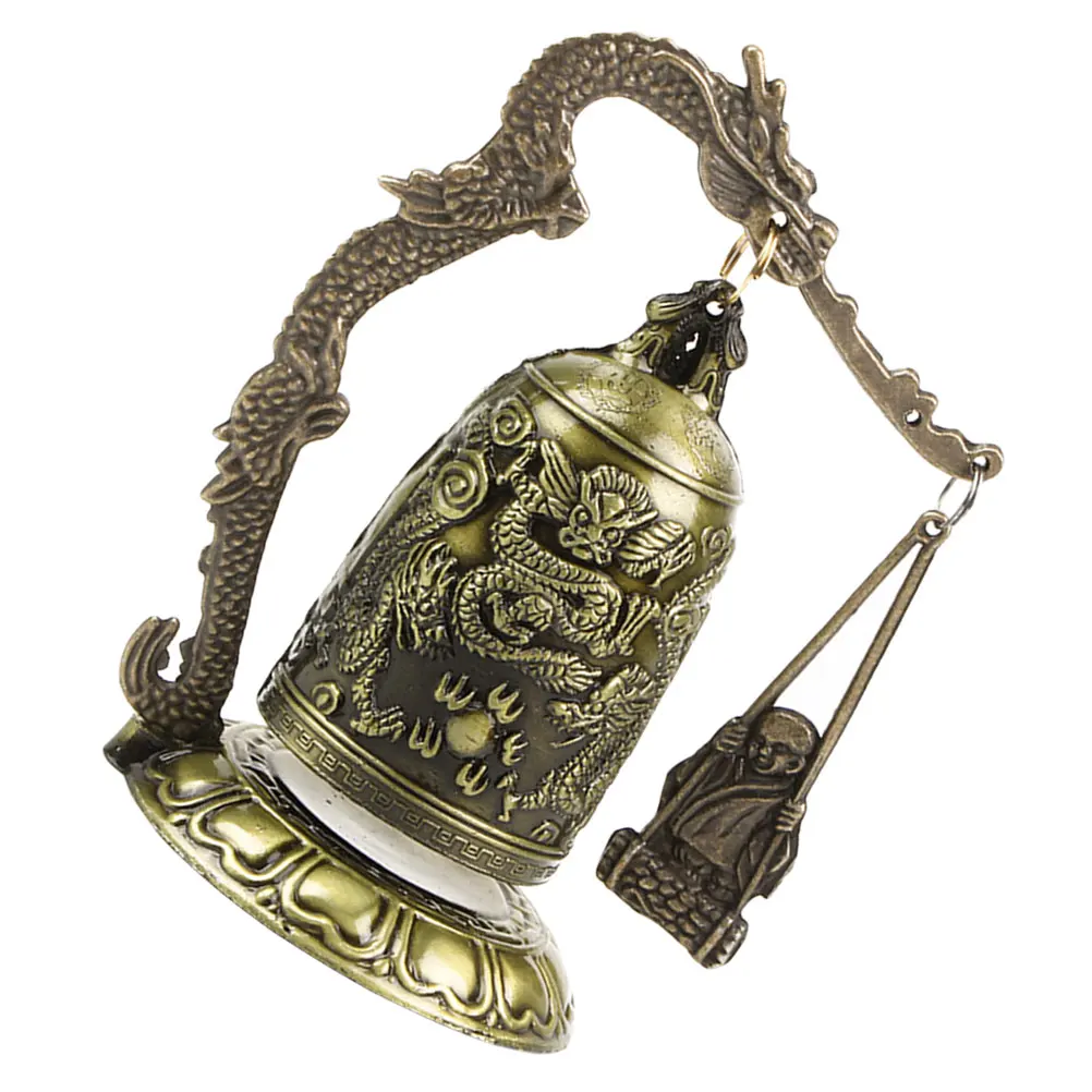 

1pcs Dragon Pendulum Ornament Metal Bell Desktop Sculpture For Home Office Decor Feng Shui Tabletop Adornment Monk Strike Bell