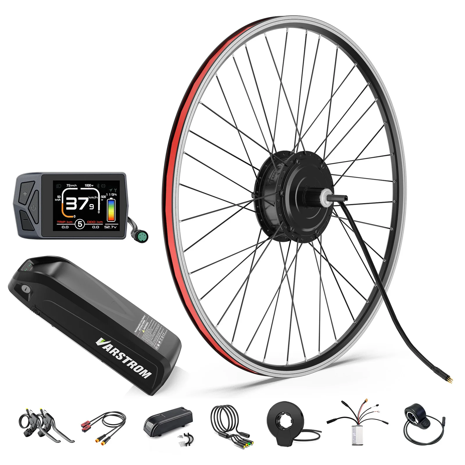 [US Stock] Bafang Rear Hub Motor G020 48V 500W G0900 48V 750W Hub Motor Kit with Wheel Fits For 135-142mm 20/26/27.5/700C Wheel V Brake Compatible Optional 48V13AH 16AH 25Ah 30Ah Battery Display