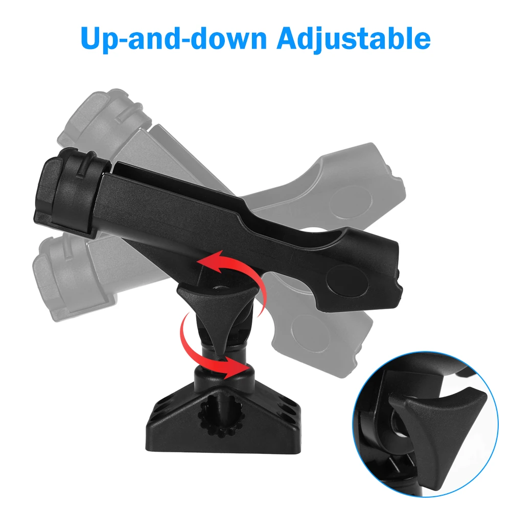 Stainless Steel 360 Degree Rotatable Adjustable Kayak Fishing Rod Rack Mount Fishing Seat Holder Fishing Boat Rods Holder Base