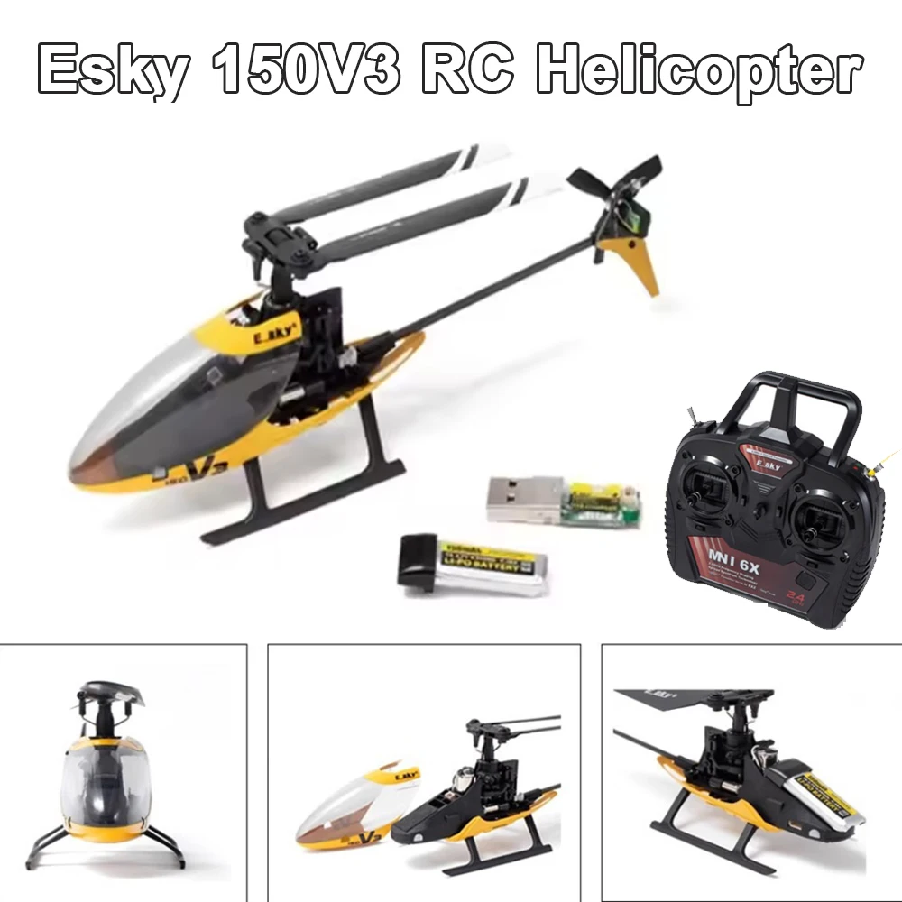 

Esky 150v3 2.4G Remote-Controlled Helicopter Toy For Children Mini Single Paddle Practice Rc Helicopter Simulation Model Toy