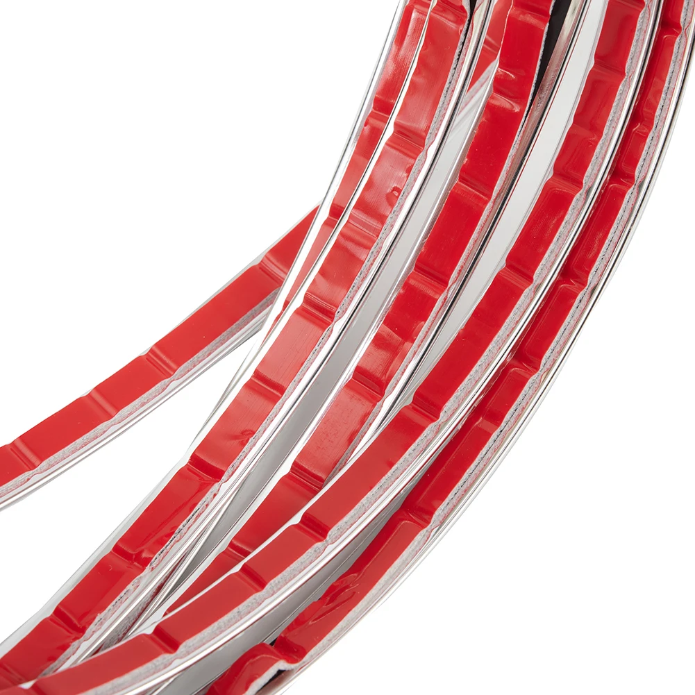 Tira embellecedora cromada resistente a los arañazos para puerta de coche, decoración de parachoques abatible, Material ABS cromado, 10 pies, 8mm
