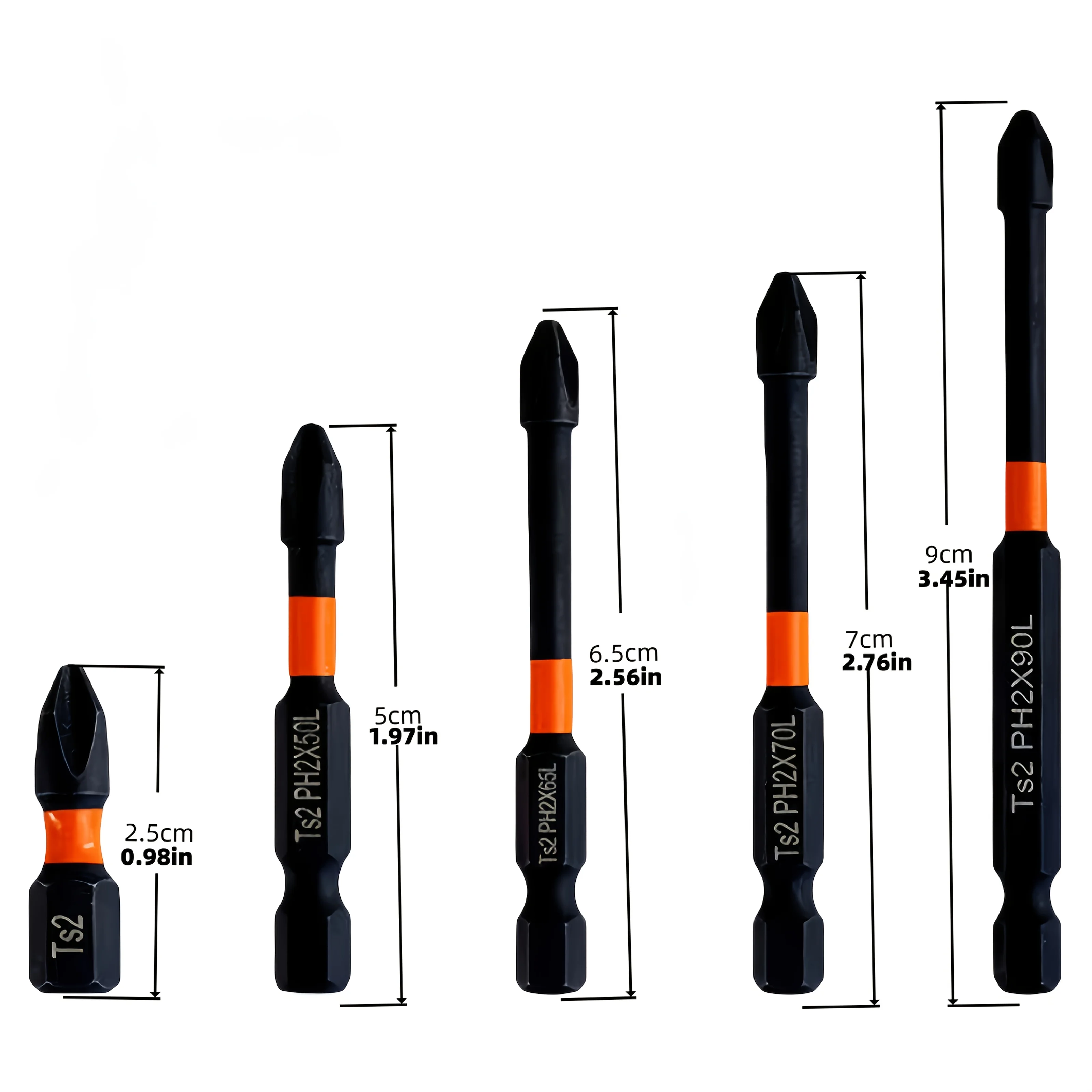 5pcs Magnetic Non-Slip Drill Bit Set | S2 Steel, Suitable for Electric and Manual Drills, Cross and Impact Drills
