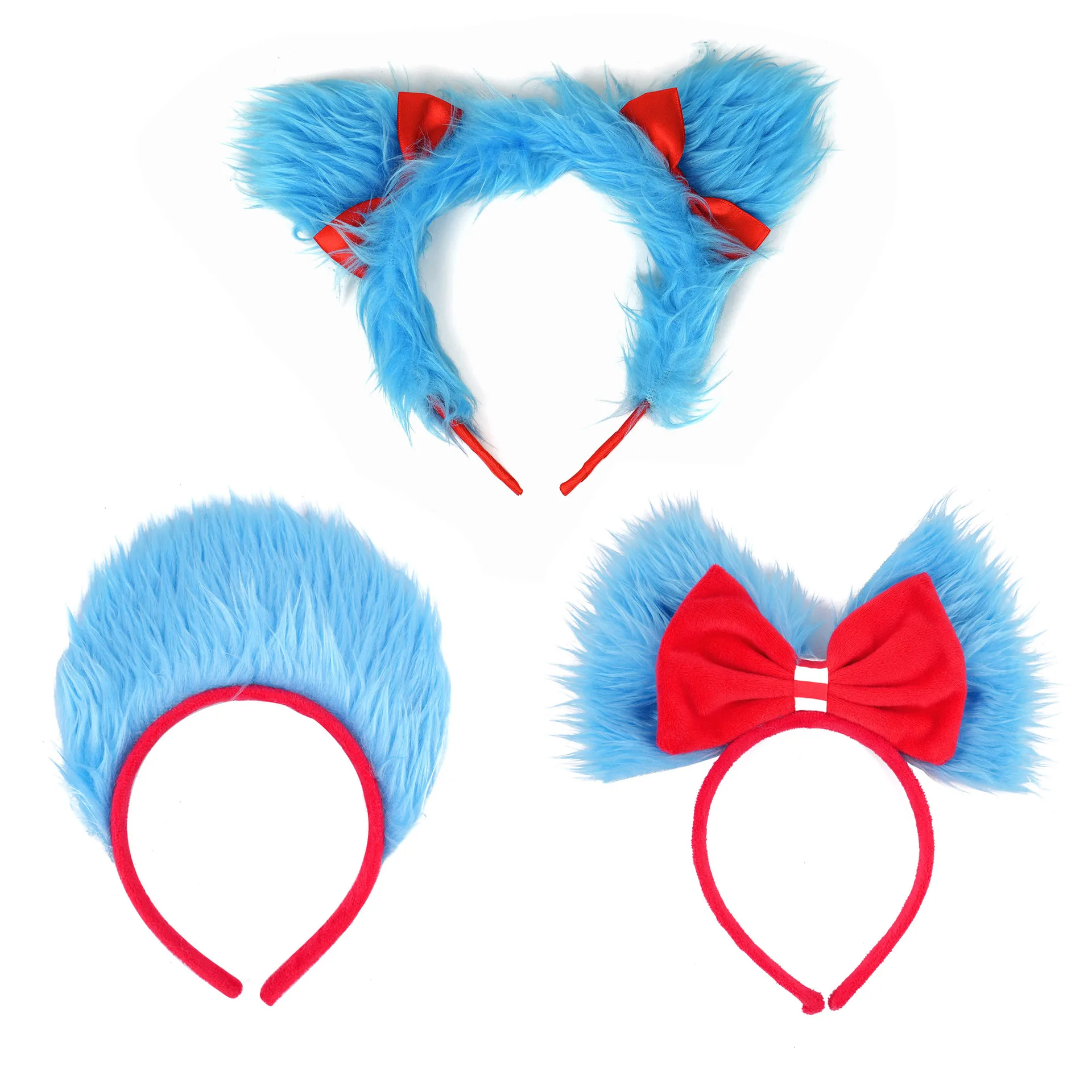Cute Lake Plush Headband With Red Bow Hair Accessories For Halloween Carnival Masquerade Theme Party Photo Decorations Headdress view 2