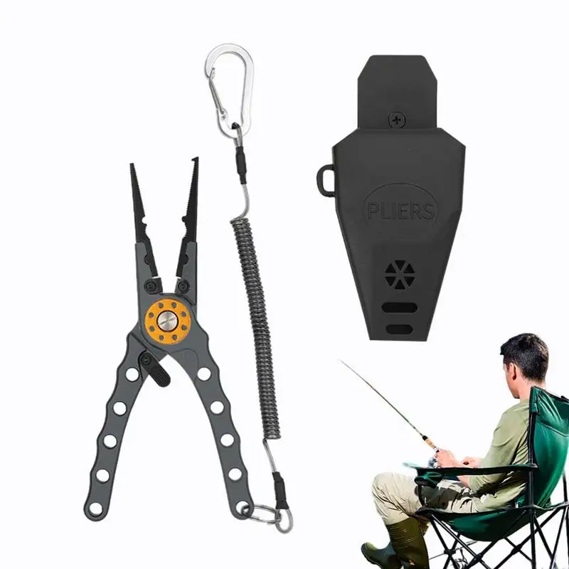 Multi Function Fish Pliers Aluminum Alloy Fishing Lines Cutters Rustproof Multi-Tool For Hook Removal & Split Ring Dad Husband