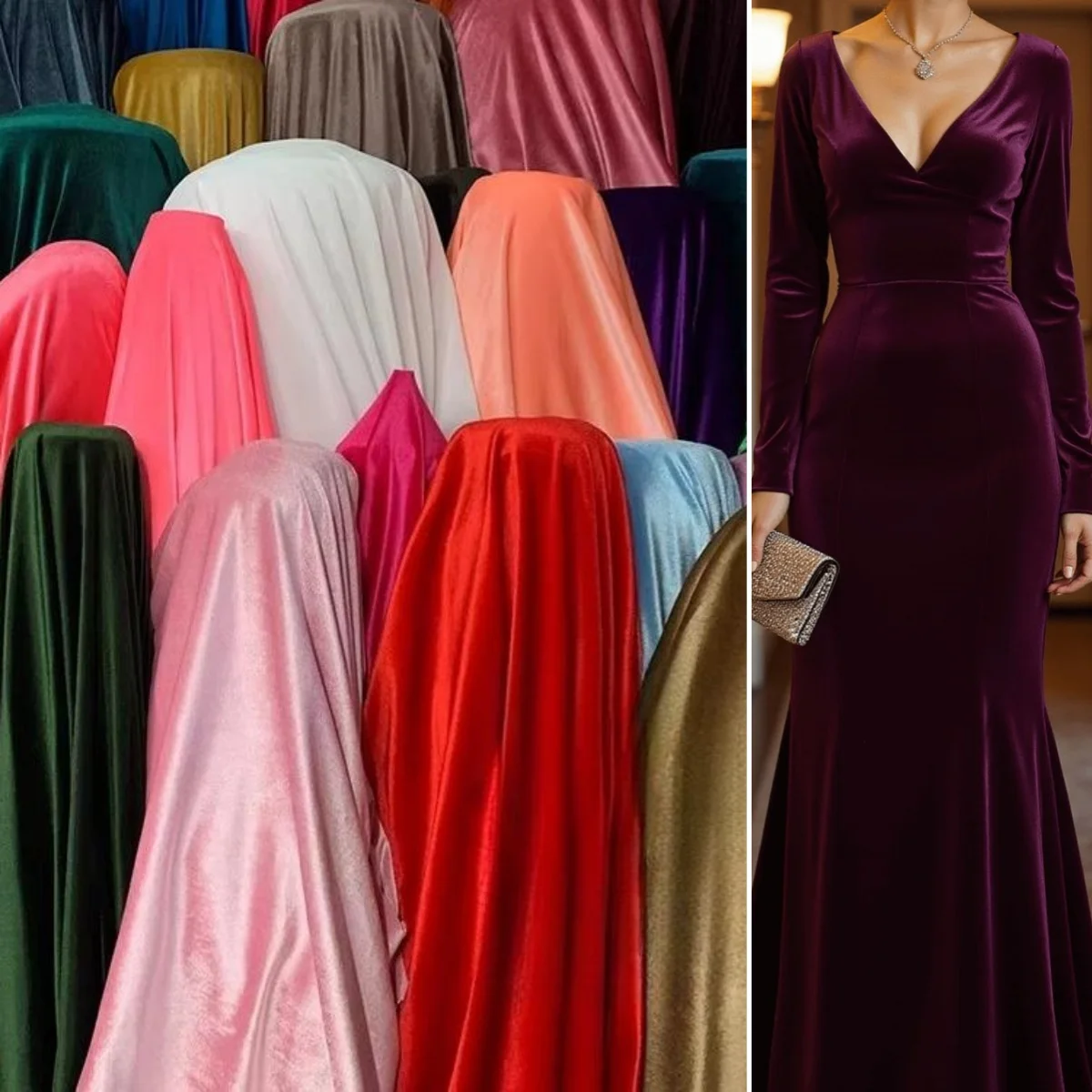

Velvet elastic soft fabric sewn for dress cheongsam base shirt wide-leg pants table background decoration lustrous velvet fabric