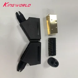 1PCS Broom Head SCART European standard plug 21 Pin Male Cable Solder Audio and video interface Socket Connector