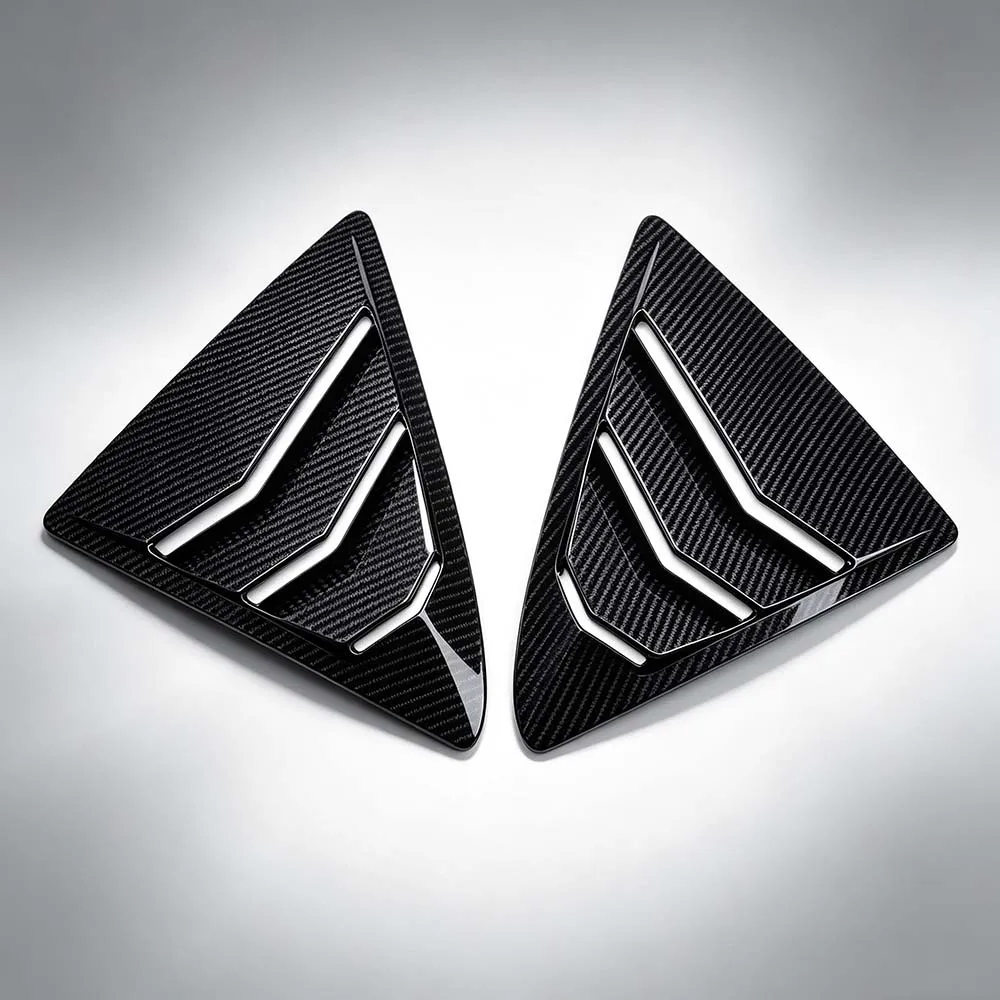 For Lexus IS300 IS250 200t 2013-2019 2Pcs Rear Louver Window Side Shutter Cover Trim Sticker Vent Scoop ABS Carbon Fiber Auto