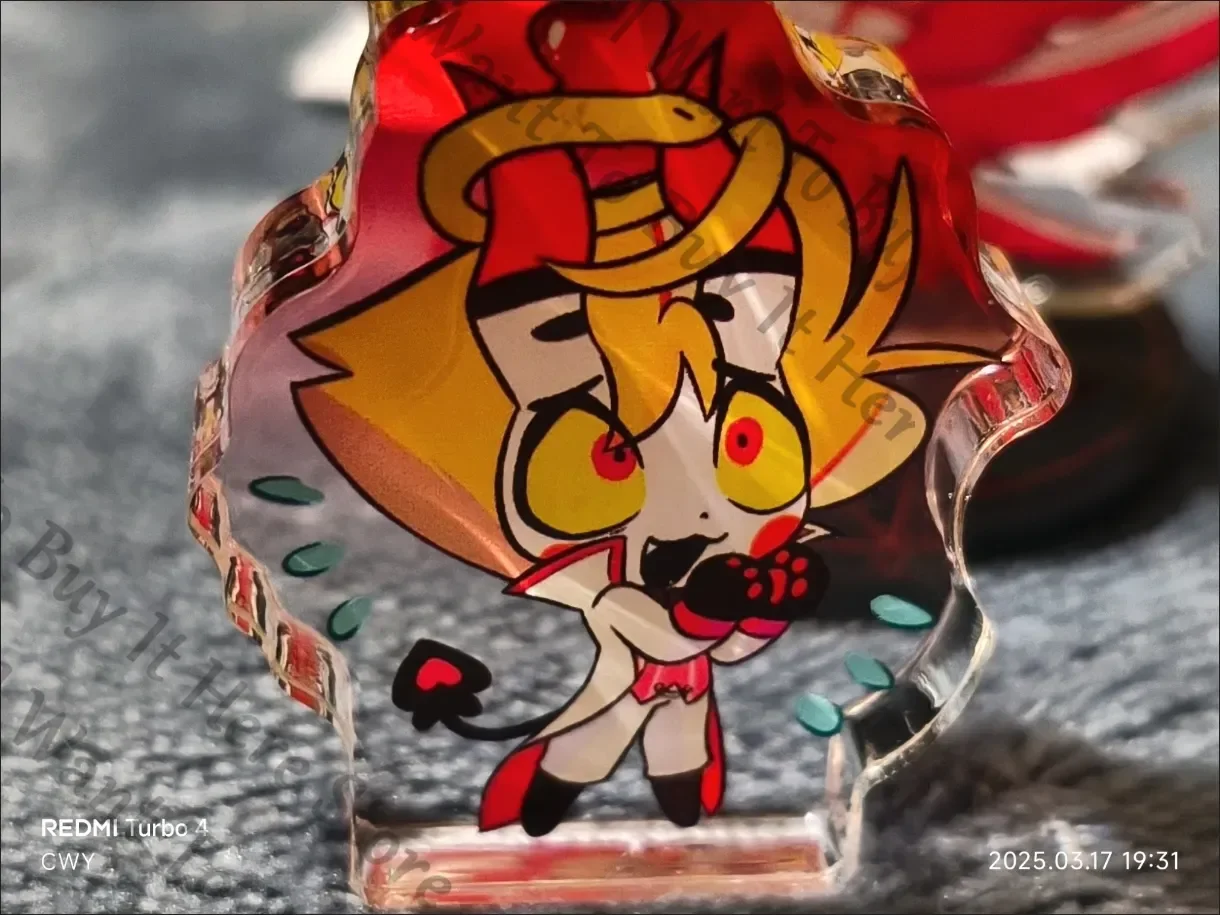 5 سنتيمتر أنيمي هازبين فندق لوسيفر مورنينجستار تأثيري الكرتون البسيطة الاكريليك الطوب حامل الشكل الدائمة علامة لوحة مؤشرات هدية #3