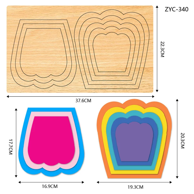 Flower Wooden Cutting Mold Suitable for Die-Cutting Machines, ZYC-340