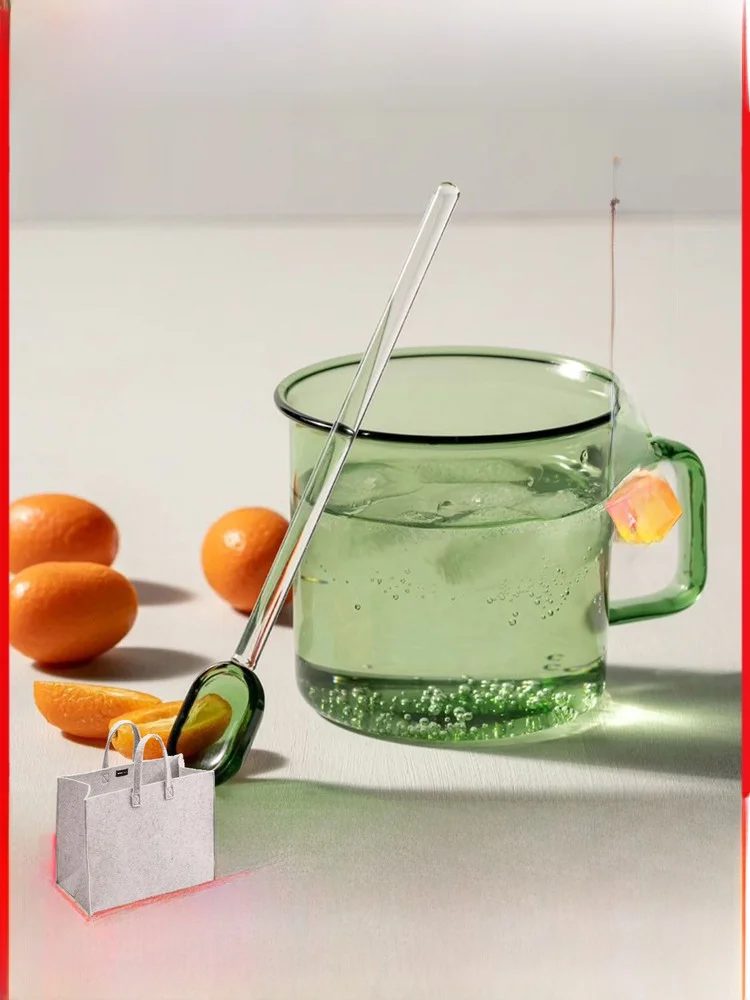 

Muurla Nordic Pure Color Simple Glass Cup Home Use Vibrant Water Cup Ins Style Cup Portable round Shape Single Layer Heat Res...