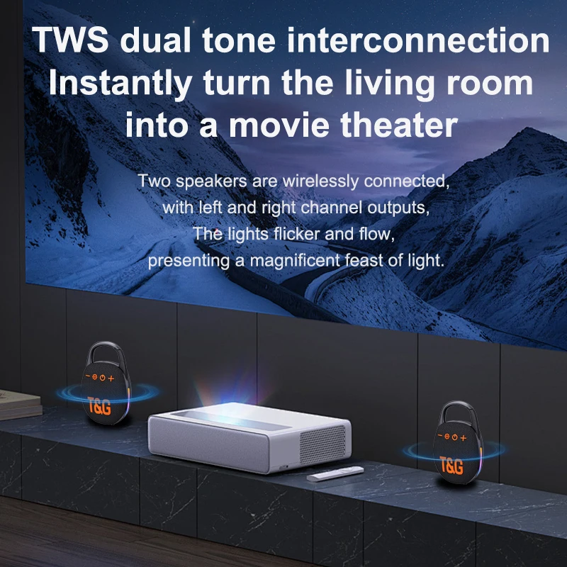 TG 447 مكبر صوت بلوتوث 5.3 محمول HiFi جودة صوت TWS توصيل دعم راديو FM TF بطاقة تشغيل مكبر صوت منخفض الكمون