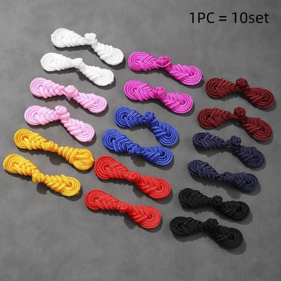 1/5/10/20/50/100pcs Pairs of Cheongsam Buttons Handmade Chinese Tang Suit Retro Flower Button White Button Rope Woven Button Clo