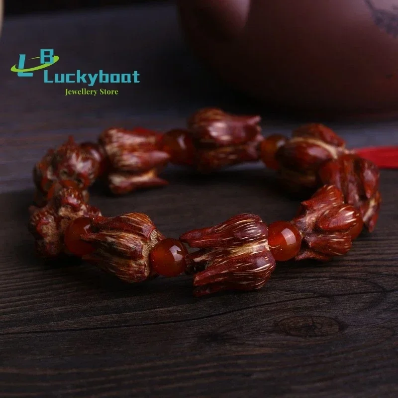 National Style Dripping Lotus Bodhi Bracelet Natural Bodhi Bead Bracelet Men and Women Jewelry Wholesale
