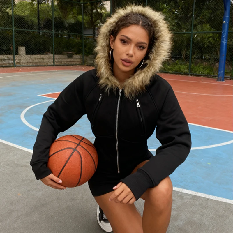 เสื้อฮู้ดซิปขนเฟอร์เทียม สไตล์สตรีทแวร์ มีกระเป๋าซิป แฟชั่นลำลองทันสมัย สำหรับผู้ชายและผู้หญิง ฤดูใบไม้ร่วง ฤดูหนาว ไอเทมแฟชั่นที่ต้องมี