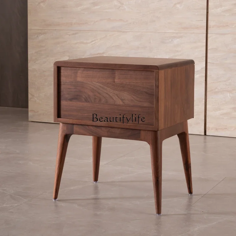 

North American black walnut bedside table storage villa tooling model room furniture